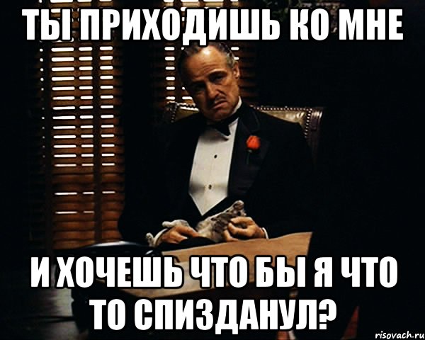 ты приходишь ко мне и хочешь что бы я что то спизданул?, Мем Дон Вито Корлеоне