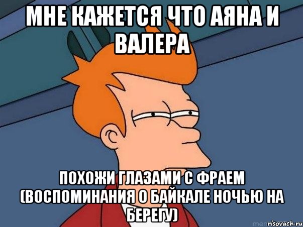 мне кажется что аяна и валера похожи глазами с фраем (воспоминания о байкале ночью на берегу), Мем  Фрай (мне кажется или)