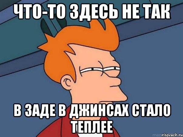 что-то здесь не так в заде в джинсах стало теплее, Мем  Фрай (мне кажется или)