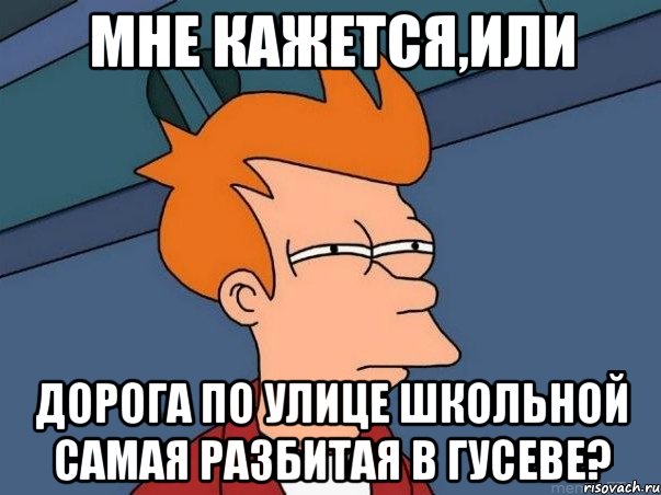 мне кажется,или дорога по улице школьной самая разбитая в гусеве?, Мем  Фрай (мне кажется или)