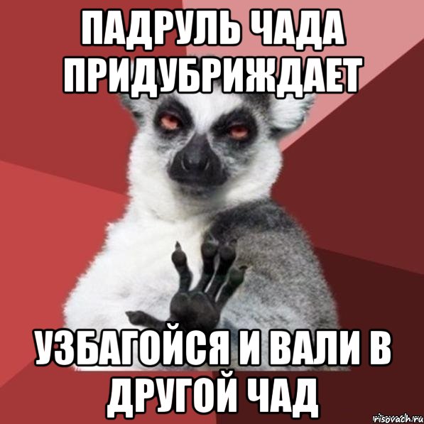 падруль чада придубриждает узбагойся и вали в другой чад, Мем Узбагойзя