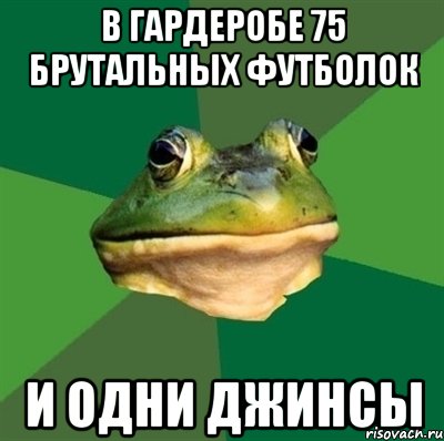 в гардеробе 75 брутальных футболок и одни джинсы, Мем  Мерзкая жаба