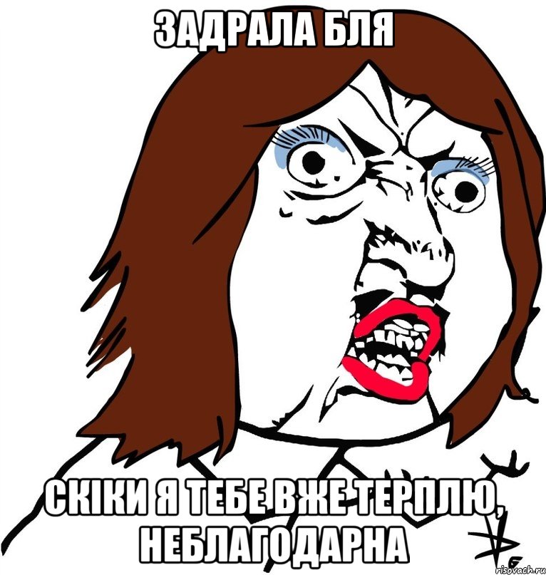 задрала бля скіки я тебе вже терплю, неблагодарна, Мем Ну почему (девушка)