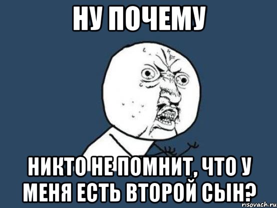 ну почему никто не помнит, что у меня есть второй сын?, Мем Ну почему