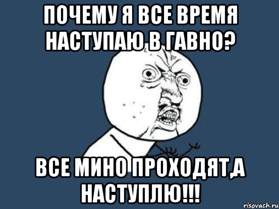 почему я все время наступаю в гавно? все мино проходят,а наступлю!!!, Мем Ну почему