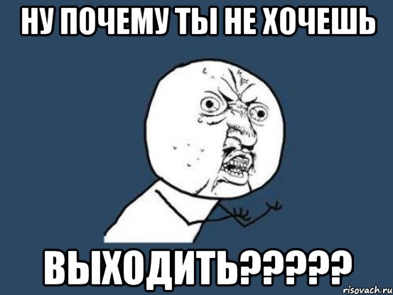 ну почему ты не хочешь выходить???, Мем Ну почему