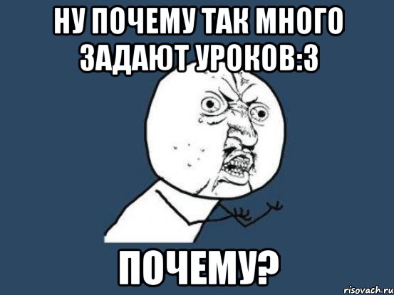 ну почему так много задают уроков:3 почему?, Мем Ну почему