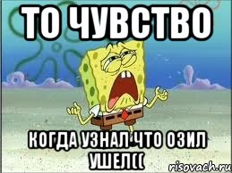 то чувство когда узнал что озил ушел((, Мем Спанч Боб плачет