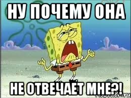 ну почему она не отвечает мне?!, Мем Спанч Боб плачет