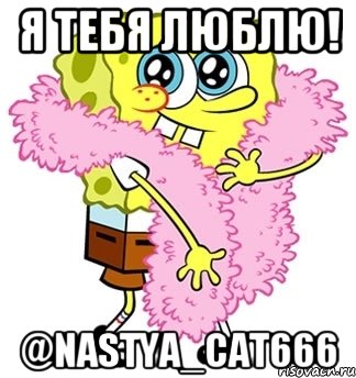 я тебя люблю! @nastya_cat666, Мем Спанч боб