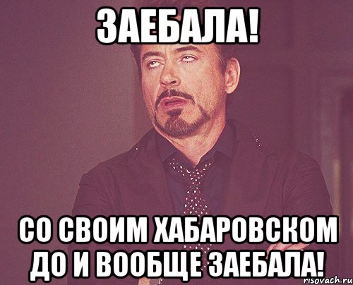 заебала! со своим хабаровском до и вообще заебала!, Мем твое выражение лица