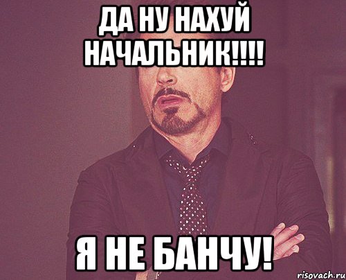 да ну нахуй начальник!!! я не банчу!, Мем твое выражение лица