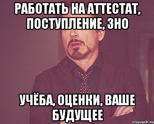 работать на аттестат, поступление, зно учёба, оценки, ваше будущее, Мем твое выражение лица