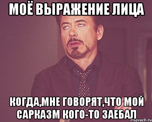 моё выражение лица когда,мне говорят,что мой сарказм кого-то заебал, Мем твое выражение лица