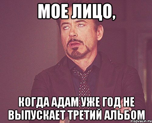 мое лицо, когда адам уже год не выпускает третий альбом, Мем твое выражение лица