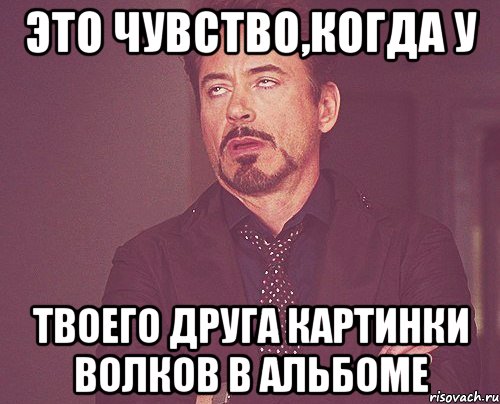 это чувство,когда у твоего друга картинки волков в альбоме, Мем твое выражение лица