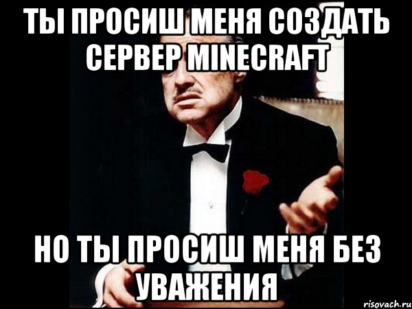 ты просиш меня создать сервер minecraft но ты просиш меня без уважения, Мем ты делаешь это без уважения