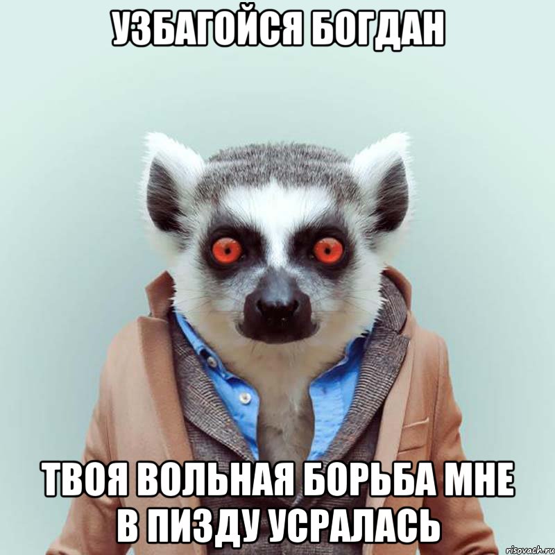 узбагойся богдан твоя вольная борьба мне в пизду усралась, Мем укуренный лемур