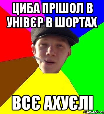 циба прішол в унівєр в шортах всє ахуєлі, Мем умный гопник