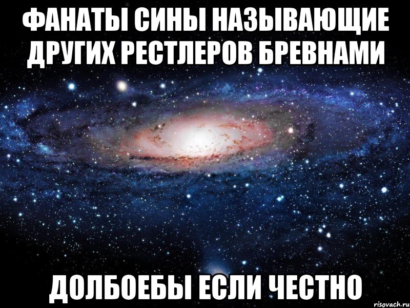 фанаты сины называющие других рестлеров бревнами долбоебы если честно, Мем Вселенная