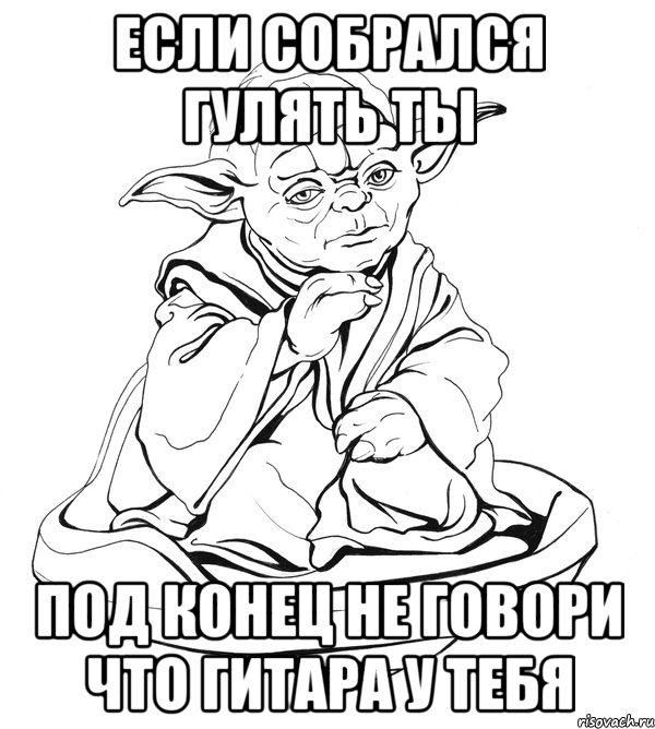 если собрался гулять ты под конец не говори что гитара у тебя, Мем Мастер Йода