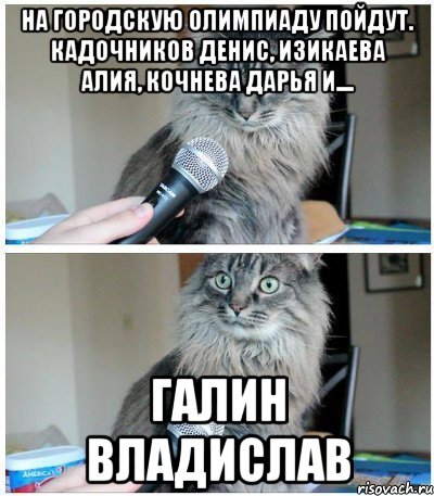 на городскую олимпиаду пойдут. кадочников денис, изикаева алия, кочнева дарья и.... галин владислав, Комикс  кот с микрофоном