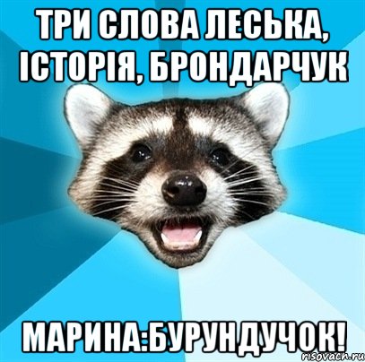 три слова леська, історія, брондарчук марина:бурундучок!, Мем Енот-Каламбурист