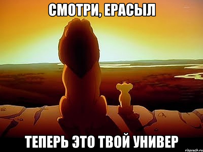 смотри, ерасыл теперь это твой универ, Мем  король лев