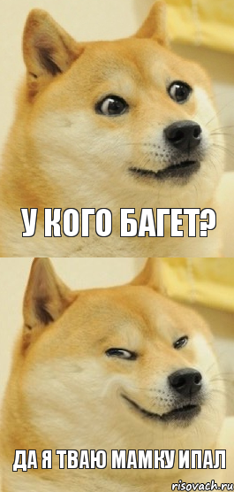 у кого багет? да я тваю мамку ипал, Комикс   DOGE довольный