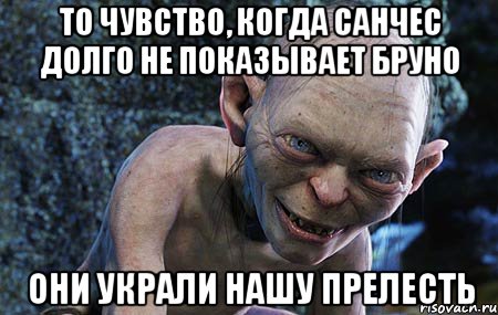 то чувство, когда санчес долго не показывает бруно они украли нашу прелесть