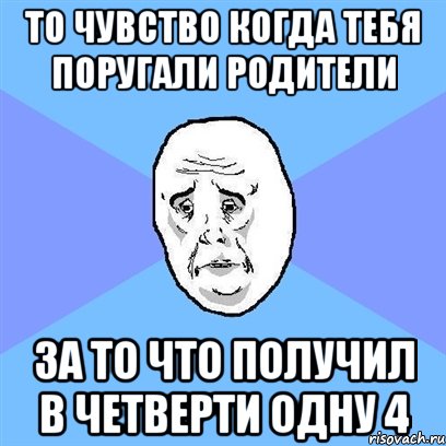 то чувство когда тебя поругали родители за то что получил в четверти одну 4, Мем Okay face