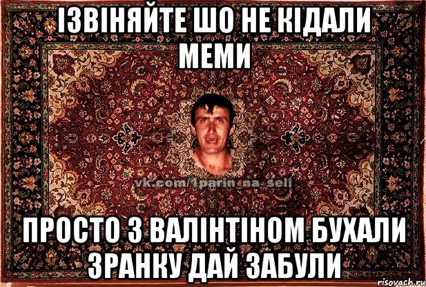 ізвіняйте шо не кідали меми просто з валінтіном бухали зранку дай забули, Мем Парнь на сел