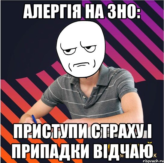 алергія на зно: приступи страху і припадки відчаю, Мем Типовий одинадцятикласник