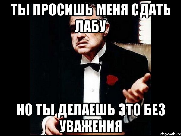 ты просишь меня сдать лабу но ты делаешь это без уважения, Мем ты делаешь это без уважения