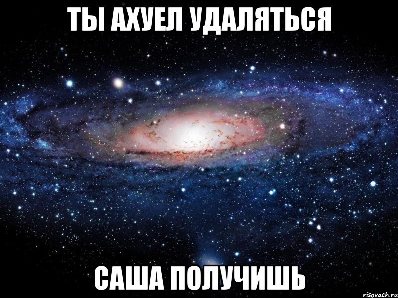 ты ахуел удаляться саша получишь, Мем Вселенная