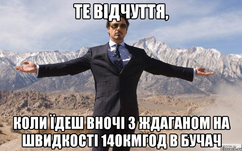 те відчуття, коли їдеш вночі з ждаганом на швидкості 140кмгод в бучач, Мем железный человек