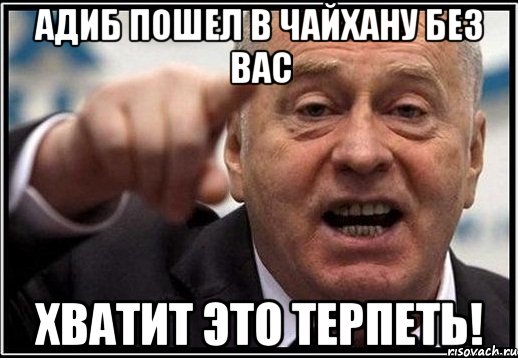 адиб пошел в чайхану без вас хватит это терпеть!, Мем жириновский ты