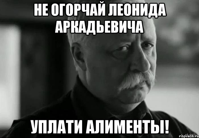 не огорчай леонида аркадьевича уплати алименты!, Мем Не расстраивай Леонида Аркадьевича