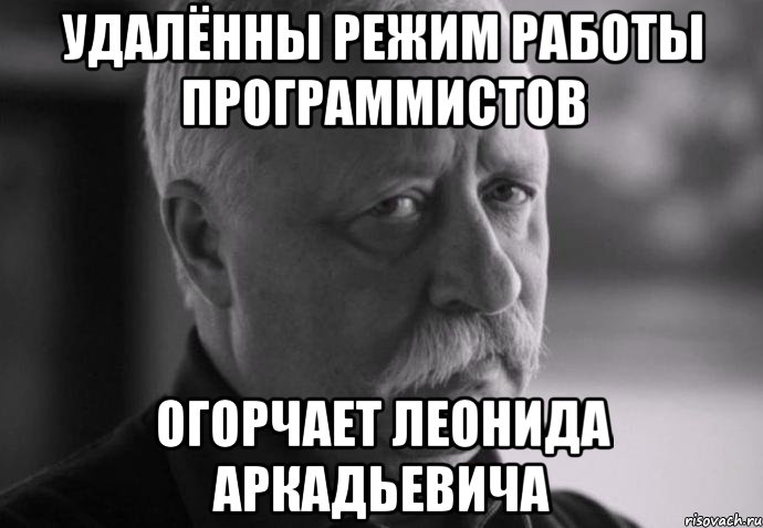 удалённы режим работы программистов огорчает леонида аркадьевича, Мем Не расстраивай Леонида Аркадьевича