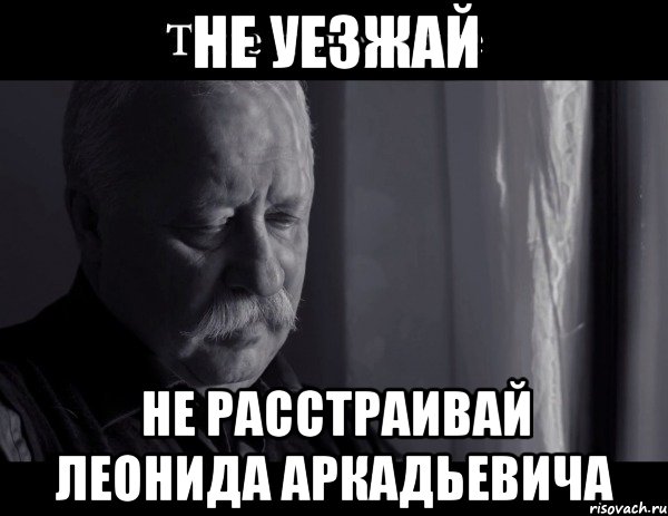 не уезжай не расстраивай леонида аркадьевича, Мем Не расстраивай Леонида Аркадьевича