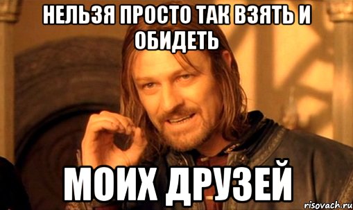 нельзя просто так взять и обидеть моих друзей, Мем Нельзя просто так взять и (Боромир мем)