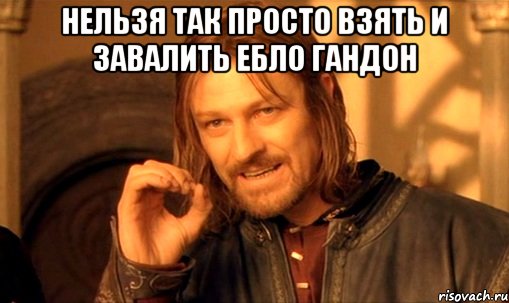 Нельзя так просто взять и завалить ебло гандон , Мем Нельзя просто так взять и (Боромир мем)