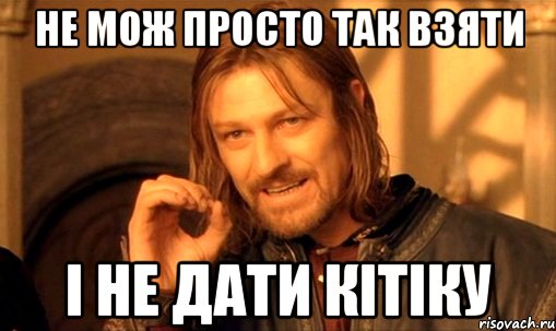 не мож просто так взяти і не дати кітіку, Мем Нельзя просто так взять и (Боромир мем)