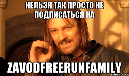 нельзя так просто не подписаться на ZavodFreerunFamily, Мем Нельзя просто так взять и (Боромир мем)