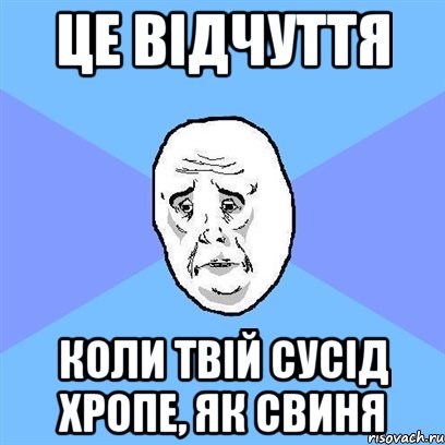 це відчуття коли твій сусід хропе, як свиня, Мем Okay face