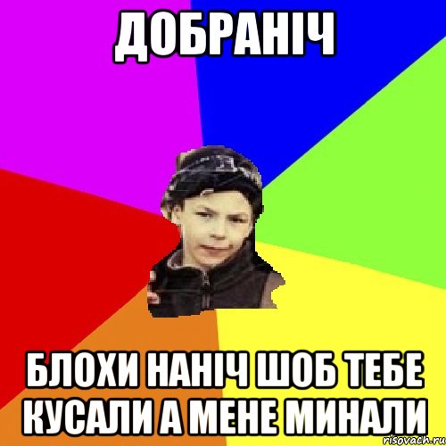 добраніч блохи наніч шоб тебе кусали а мене минали, Мем пацан з дворка