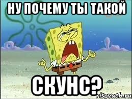 ну почему ты такой скунс?, Мем Спанч Боб плачет