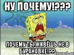 Ну почему!??? Почему ты живёшь не в Бурановке!??, Мем Спанч Боб плачет