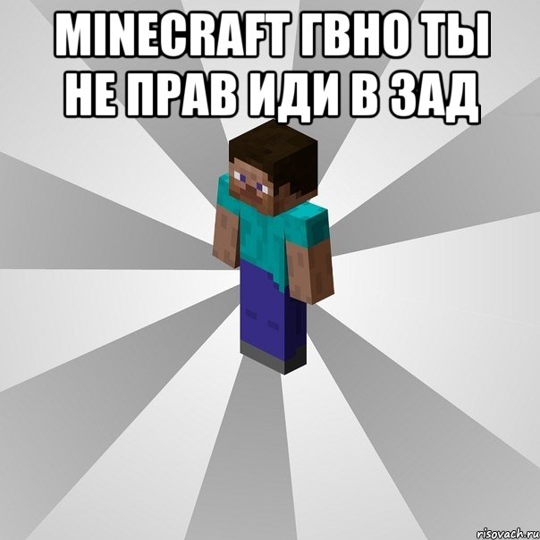 minecraft гвно ты не прaв иди в зaд , Мем Типичный игрок Minecraft