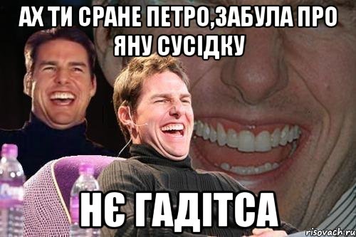 ах ти сране петро,забула про яну сусідку нє гадітса, Мем том круз